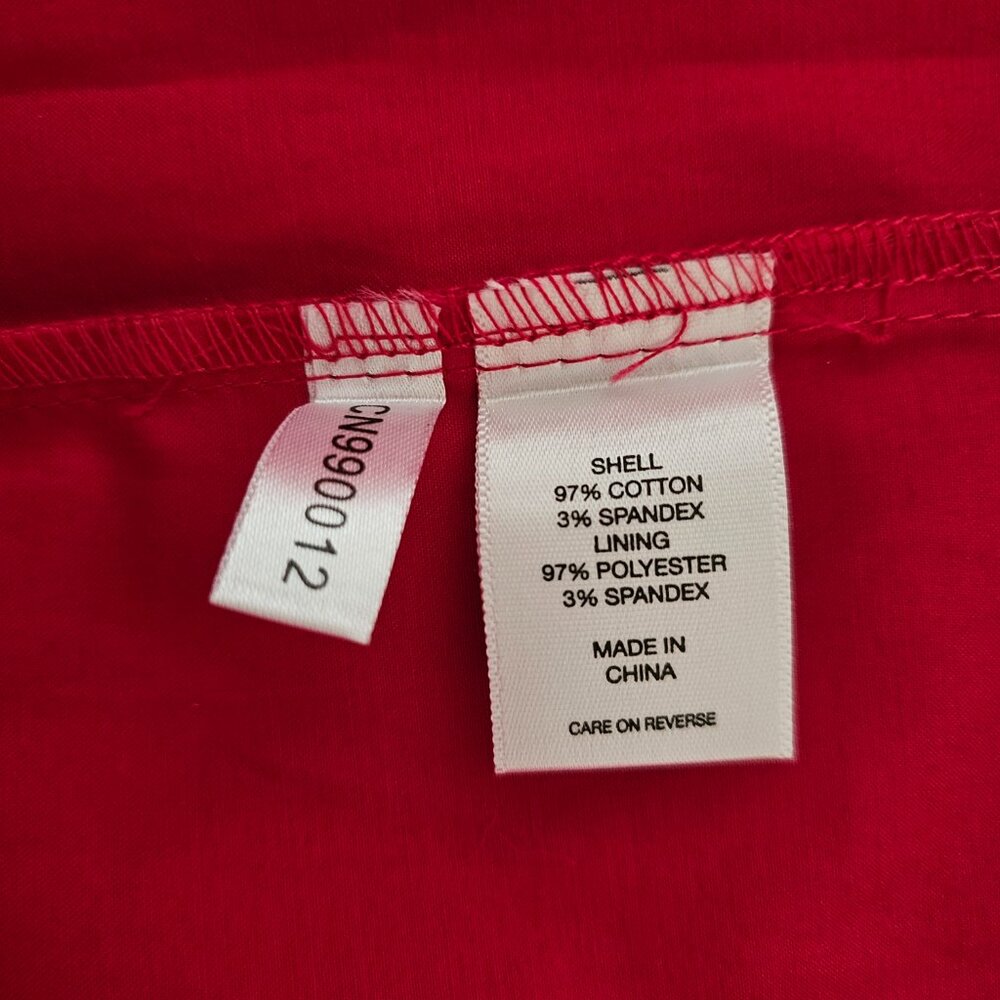 NY&C - Strapless Full Skirt Knee Length Cotton Dress - Pomegranate Red Size 4 - Picture 7 of 11